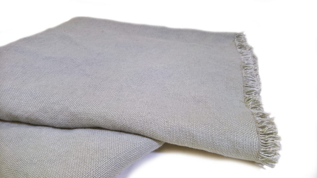 Fringe Linen Throw Blanket in Dove Grey - 72