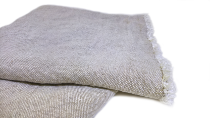 Fringe Hem Linen Throw Blanket in Oatmeal
