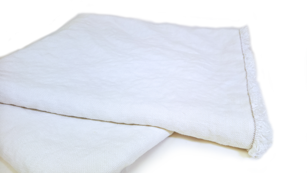 Fringe Linen Throw Blanket in White Nesting Threads Decor Linen