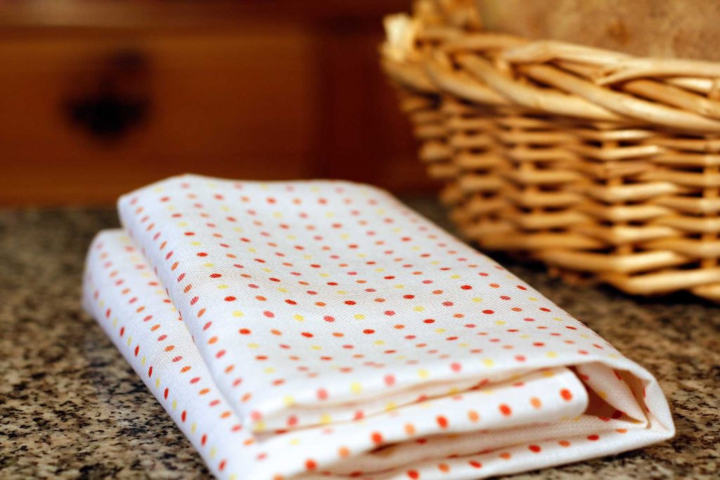Polka Dot Linen Tea Towel