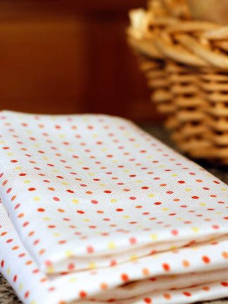 Polka Dot Linen Tea Towel