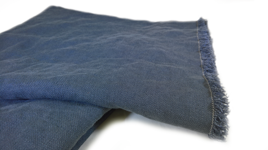 Fringe Linen Throw Blanket in Slate Grey Nesting Threads Decor Linen