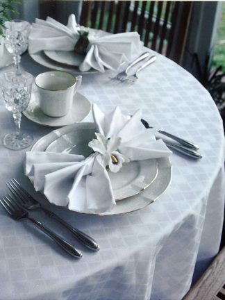 Diamond White Cotton Tablecloth