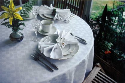 Diamond White Cotton Tablecloth