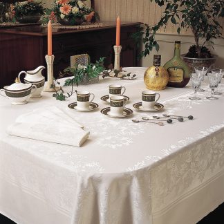 Contessa White Round Tablecloth