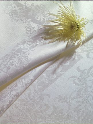 Fine Irish Linen Chrysanthemum Tablecloth Round