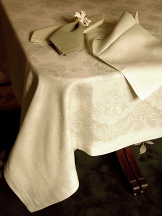 Damask Linen Berry Flower Tablecloth