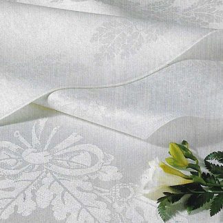 Damask Oak Leaf Linen Rectangle Tablecloth