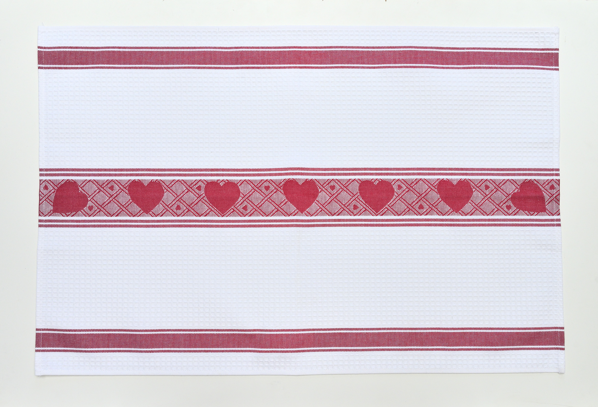 Red Heart Waffle Cotton Hand Towel
