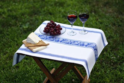 Blue Wine & Grape Cotton Hand Towel - 20" x 30"