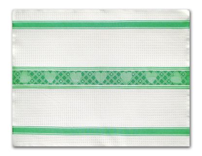 Damask Heart Green Cotton Hand Towel - 20" x 30"